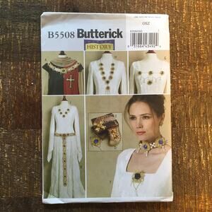 Sewing Pattern Butterick B5508 Renaissance Medival Jewelry Choker Necklace UNCUT